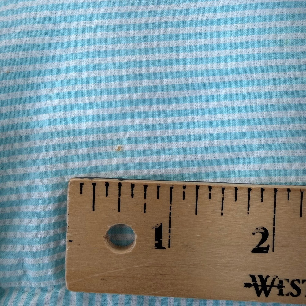 Ralph Lauren Mens 4XB Big Seersucker Short Sleeve Button Down Shirt Blue Stripe - Picture 16 of 16
